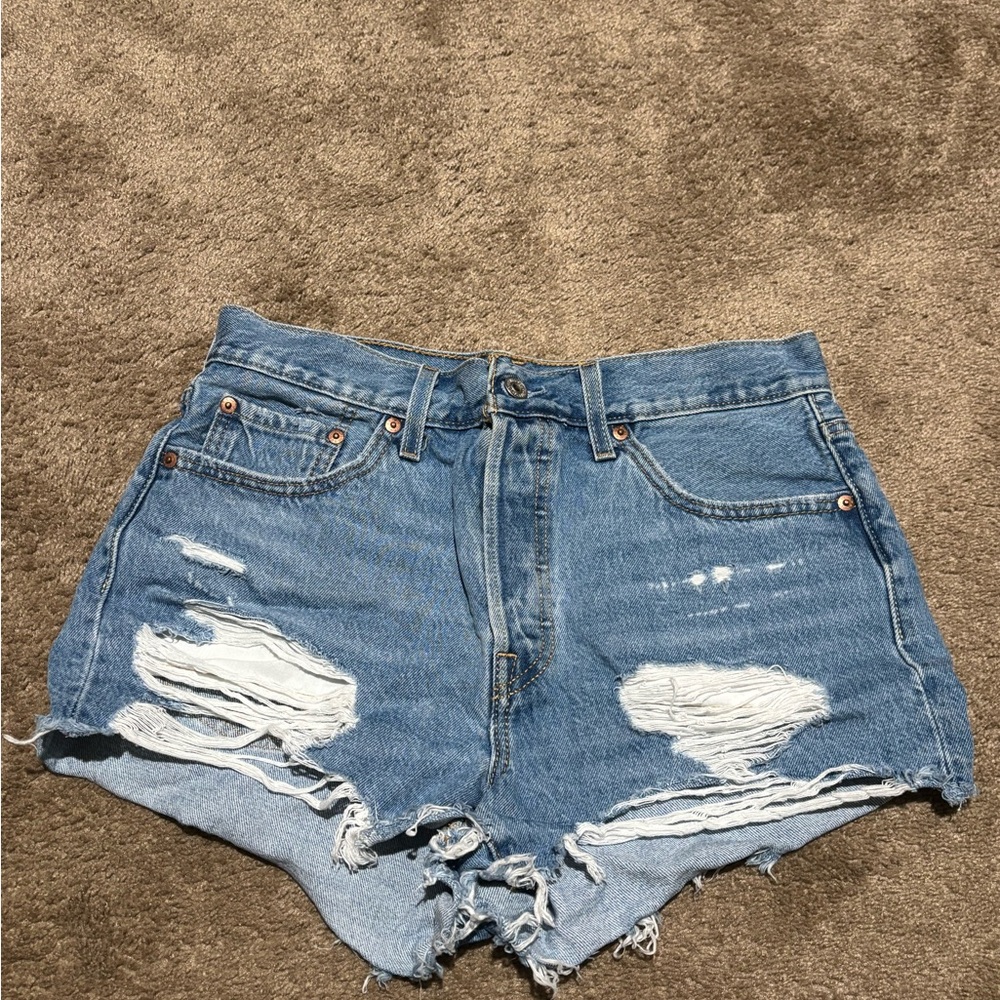 Levi’s 501 Original Fit High Rise Denim Shorts Size 29 quiet riot color